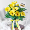 8 Yellow Gerberas in Square Vase for Father's Day Online