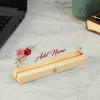 Gift Acrylic Name Plate In Wooden Stand - Customized With Logo