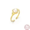 Adjustable Gold Finish Pearl Ring Online