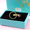 Buy Adjustable Handmade Ring in Brass with Semi Precious Stone