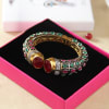 Shop Adjustable Semi Precious Bangle Studded with Ruby and Emerald