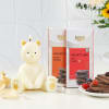 Adorable Teddy Candle And Chocolates Duo Online