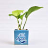 Gift Air Purifying Money Plant in Personalized Dad Special Ceramic Pot (Moderate Light/More Water)