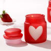 Gift Airtight Heart Containers With Fragrant Candles - Red (set of 2)