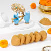 Alluring Gold-Toned Lord Krishna Hands And Sweets Combo Online