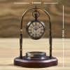 Shop Antique Brass Desk Watch And Compass