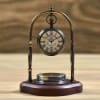 Antique Brass Desk Watch And Compass Online