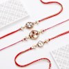 Gift Antique Finish Meena Work Rakhis-Set Of 3