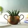 Antique Finish Metal Planter with Handles (Without Plant) Online