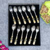 Gift Antique Finish Spoons & Forks in Personalized Box (Set of 12)