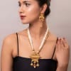 Buy Antique Gold And Pearl Necklace Set