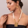 Buy Antique Gold And Pearls Necklace Set