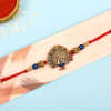 Gift Antique Peacock Rakhi with Dryfruits