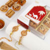 Antique Pearl Bhaiya Bhabhi Rakhi With Baklawa Online