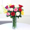Gift Arrangement of 15 Mix Roses in a Vase