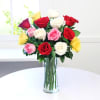 Arrangement of 15 Mix Roses in a Vase Online