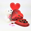 Assorted Chocolates in Heart Shaped Box with Teddy Online