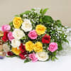 Gift Assorted Dryfruits 400 Gms & 2 Earthen Diyas With 20 Mix Roses