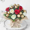 Gift Assorted Roses & Ferrero Rocher Chocolates in Vase