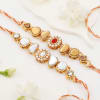 Attractive Kundan And Pearl Rakhi Set Of 2 Online