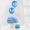 Aurora Blue Balloons Arrangement And Ombre Cake Combo Online