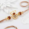 Auspicious Ganesha Rudraksha Rakhi With CZ Stones Online