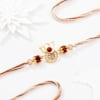 Gift Auspicious Ganesha Rudraksha Rakhi With CZ Stones
