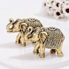 Gift Auspicious Royal Elephant Brass Idol-Set Of 2