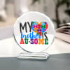 Gift Awesome Brother Customized Round Crystal Trophy