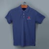 Shop AWG Solid Polo T-shirt for Men (Navy Blue Melange)