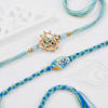 Gift Bal Krishna And Peacock Pastel Meenakari Rakhis - Set Of 2