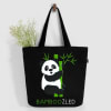 Gift Bamboozled Panda Black Canvas Cotton Tote Bag