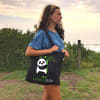 Shop Bamboozled Panda Black Canvas Cotton Tote Bag