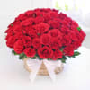 Gift Basket of 50 Red Roses