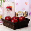 Basket of Apples with 16 Pcs Ferrero Rocher & Greeting Card Online