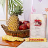 Basket of Mixed Fruit with Tobelrone Chocolate & Greeting Card Online