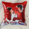 Gift Be My Valentine Personalized Photo Sequin Cushion
