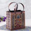 Shop Beaded Rakhi Set With Metal Bag of Kaju & Silver Roli Chawal Container
