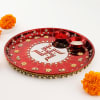 Gift Beads Work Puja Thali, Karwa, Chalni with Puja Needs