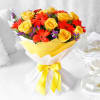 Beautiful Bouquet of Yellow Roses & Orange Gerberas Online