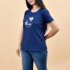 Buy Bee Mine Personalized Cotton T-Shirts For Couple - Blue