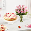 Berry Bliss Cheesecake And Roses Combo Online
