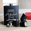 Gift Best Friend Personalized Hip Flask And Shot Glasses Set