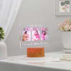 Gift Best Mummy Ji Personalized LED Lamp - Wooden Finish Base