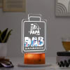 Gift Best Papa - Personalized Wooden Finish Base LED Lamp