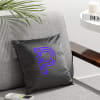 Gift BFF - Velvet Pocket Cushion - Personalized - Grey