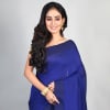 Buy Bhagalpuri Handloom Linen Saree - Blue