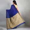 Shop Bhagalpuri Handloom Linen Saree - Blue