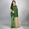 Bhagalpuri Handloom Linen Saree - Green Online