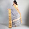 Buy Bhagalpuri Handloom Linen Saree - Grey